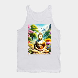 A Beautiful Buddha Meditating in a Wildflower Meadow! Tank Top